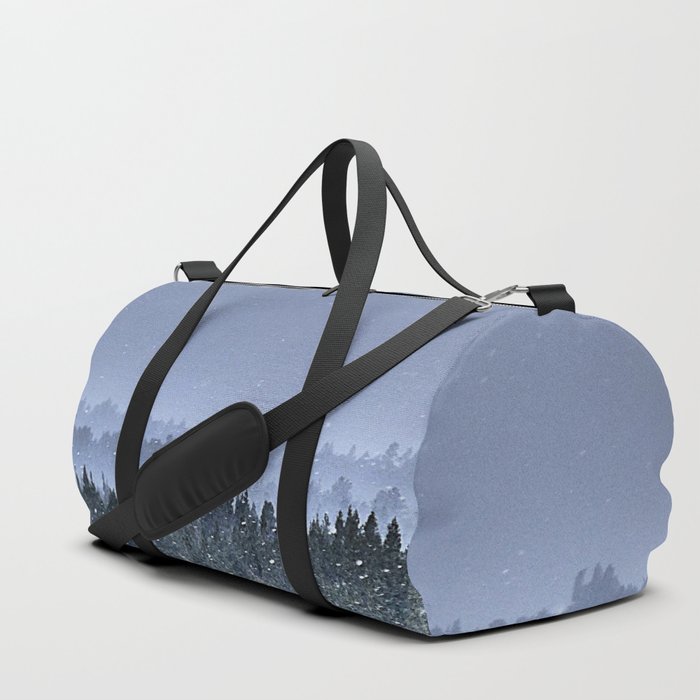Scottish Pine Forest Caught in a Snow Shower ( in I Art and Afterglow) Duffle Bag