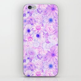 pink purple floral bouquet aesthetic array iPhone Skin