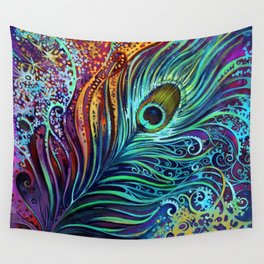 Peacock Feather by Laura Zollar Wall Tapestry