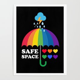 Safe Space LGBT Rainbow Flag Poster