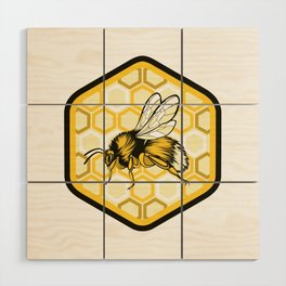 Bumblebee Emblem Illustration Wood Wall Art
