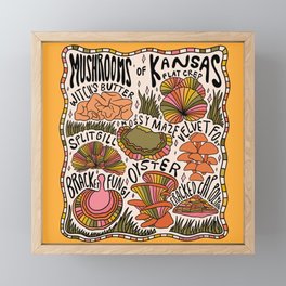 Mushrooms of Kansas Framed Mini Art Print