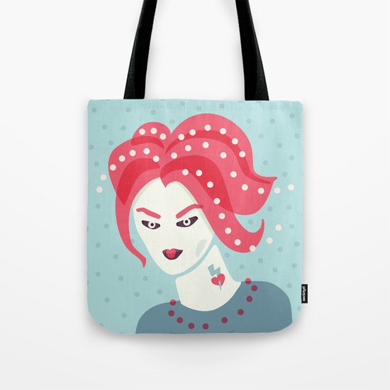 Portrait Of A Girl With Pink Hair Tote Bag