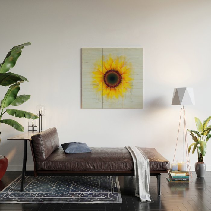 Sunflower Painting Wood Wall Art By Ianmitchell Society6