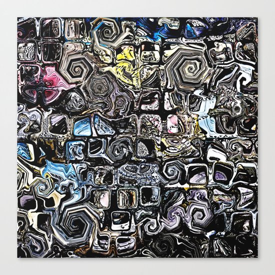 Distorted Shapes And Text Canvas Print