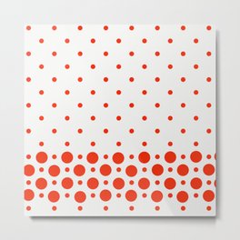 Red White Polka-Dots 2051 Metal Print