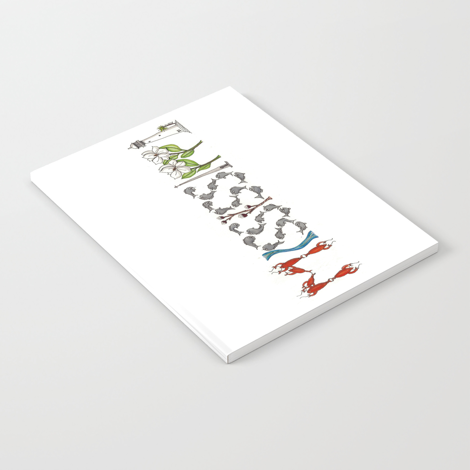 Mississippi Word Art Notebook By Landbonesketchbook Society6