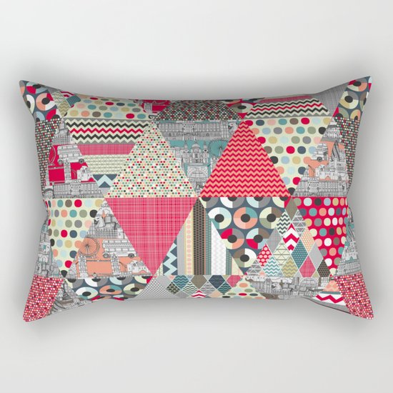 London triangle quilt Rectangular Pillow