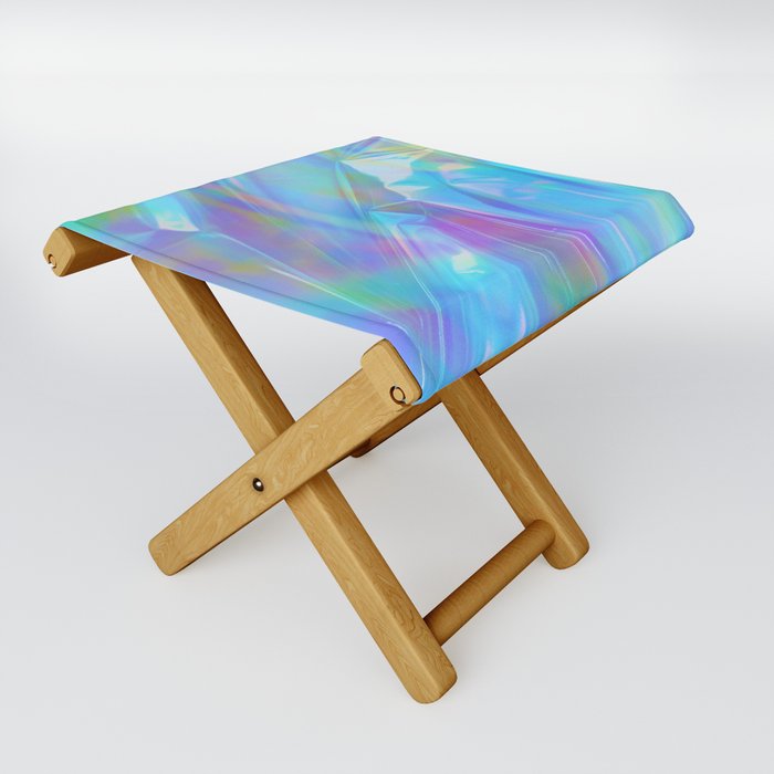 Aesthetic Y2K 2000s Retro Abstract Colorful Trippy Design Folding Stool