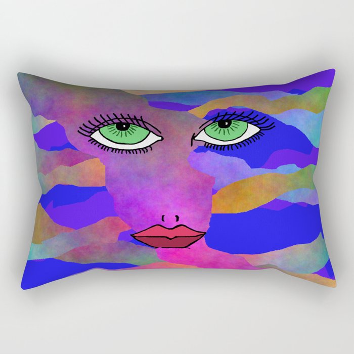 Eyes and Lips Colorful Rectangular Pillow