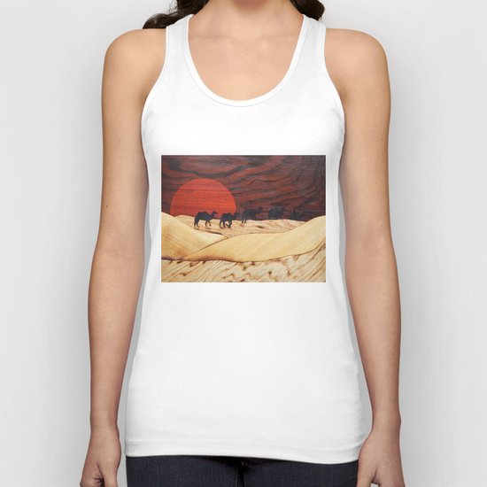 Desert landscape marquetry art Unisex Tank Top
