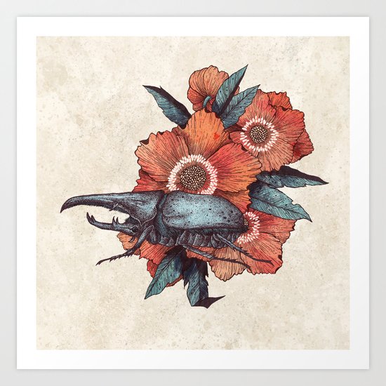 Hercules Beetle Art Print