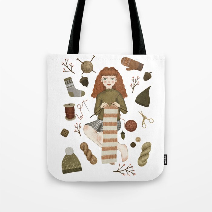 forest knitting Tote Bag by annyamarttinen