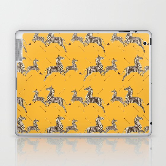 Royal Tenenbaums Zebra Wallpaper Mustard Yellow Laptop Ipad Skin By Sydneykoffler Society6