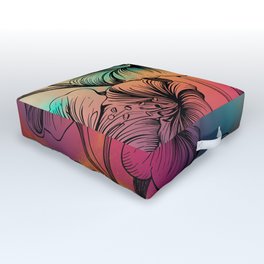 Sunset Floral Outdoor Floor Cushion