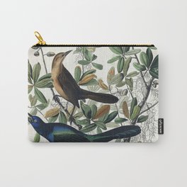 Boat-tailed Grackle from Birds of America (1827) by John James Audubon etched by William Home Lizars Carry-All Pouch