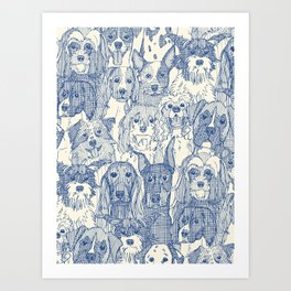 dogs aplenty classic blue pearl Art Print
