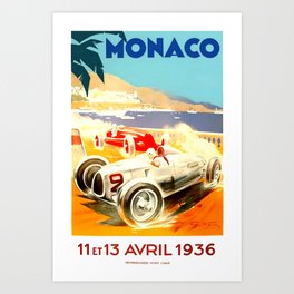 Monaco Grand Prix 1936 Art Print