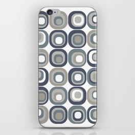 Mid Century Modern Stacked Squares in Blue, Grey, Beige and White iPhone Skin