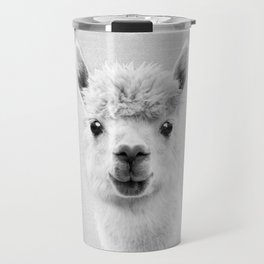 Llama - Black & White Travel Mug