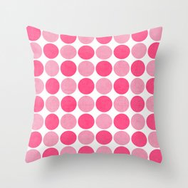 the pink dots Throw Pillow | Graphic Design, Pattern 