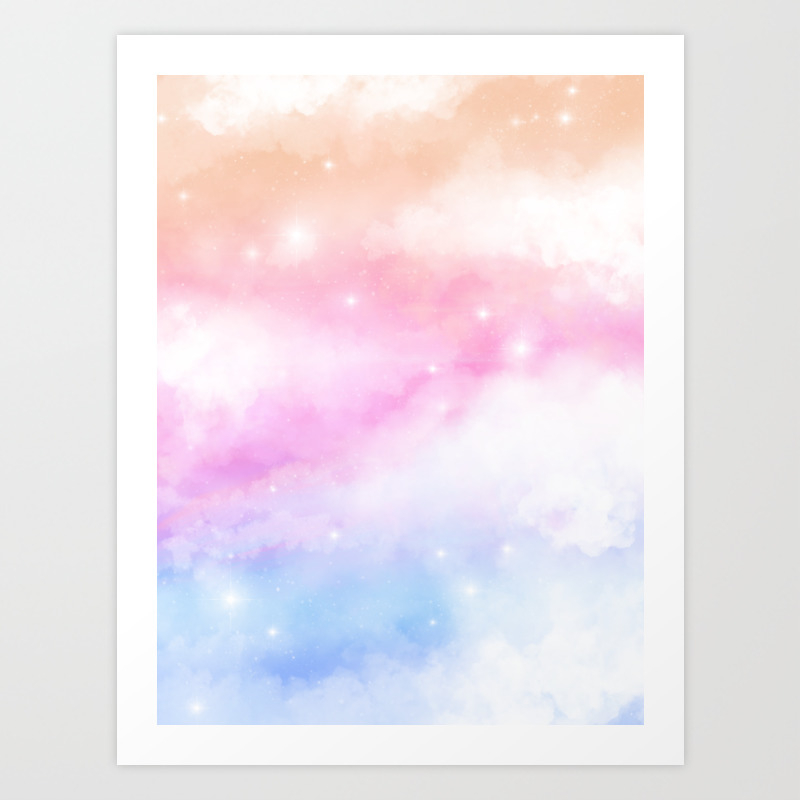 Fantasy Pastel Cloud Galaxy Art Print By Artbybee7 Society6