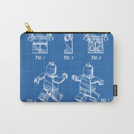 Legos Patent - Block Man Art - Blueprint Carry-All Pouch