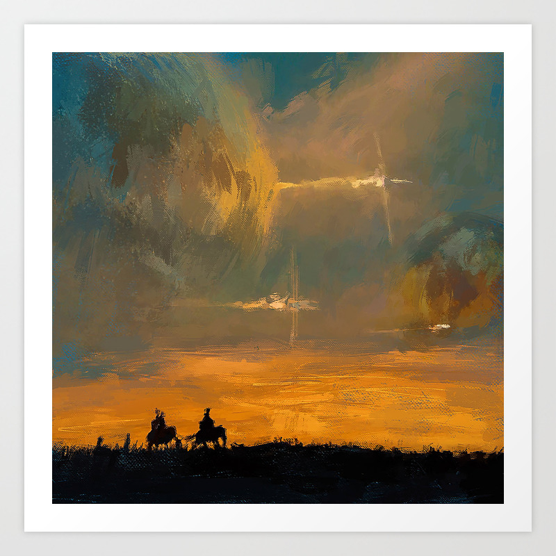 Spaceships In The Night Sky Art Print By Felipekroll Society6
