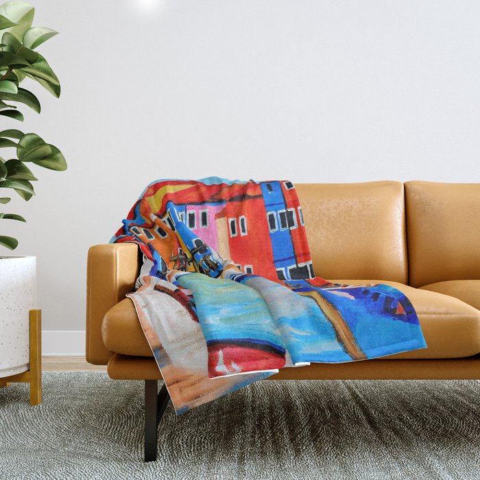 Colors of Venice Italy Throw Blanket