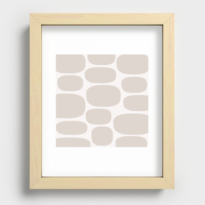 Modernist Spots 251 Linen White and Beige Recessed Framed Print