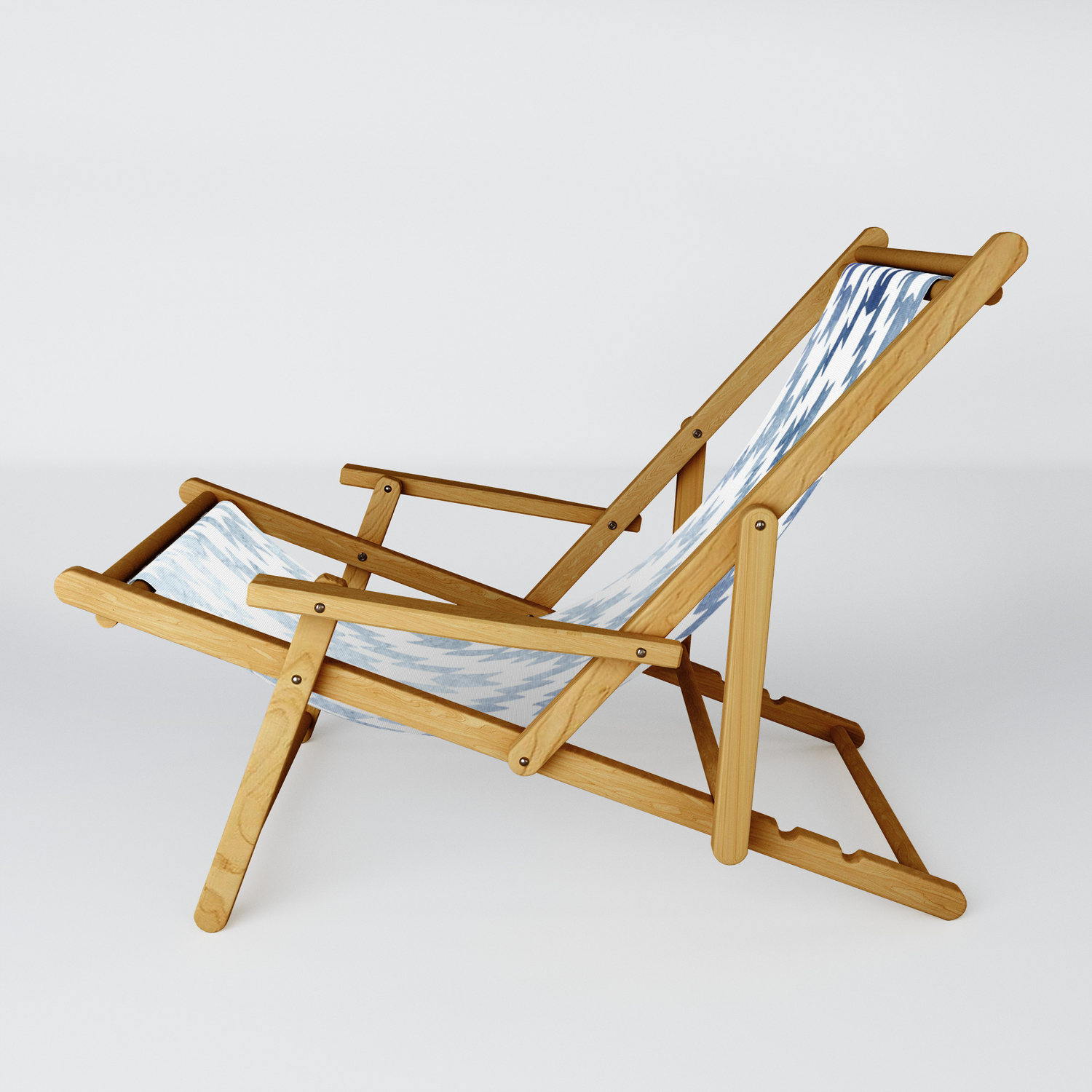 Indigo Ikat Print 3 Sling Chair By Enframephotography Society6