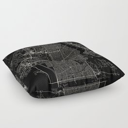 USA, Port St. Lucie - Black and White City Map Floor Pillow