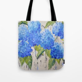 Picket Fence Hydrangeas Tote Bag