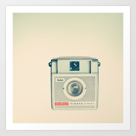 Fiesta - Beige Brownie Retro Vintage Camera Art Print