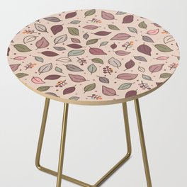 Autumn leaves and berries in pale pink and purple Side Table