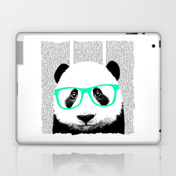 Panda with teal glasses Laptop & iPad Skin