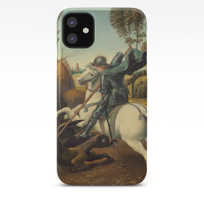 Saint George And The Dragon Oil Painting By Raphael Iphone Case By