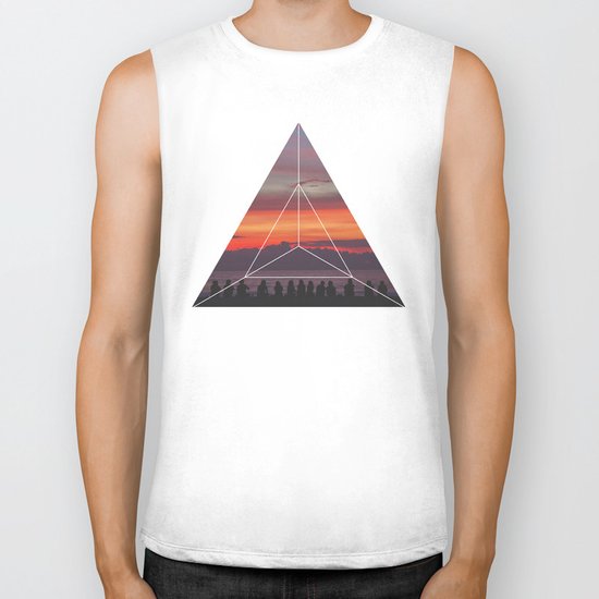 Good Friends and Sunset - Geometric Photography Biker Tank