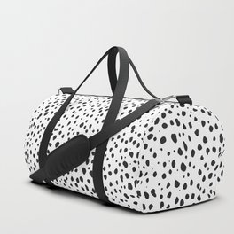 Dalmatian Spots - Black and White Polka Dots Duffle Bag