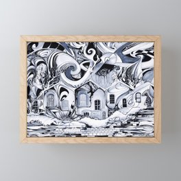 Rainy Days Abstract Grey Framed Mini Art Print