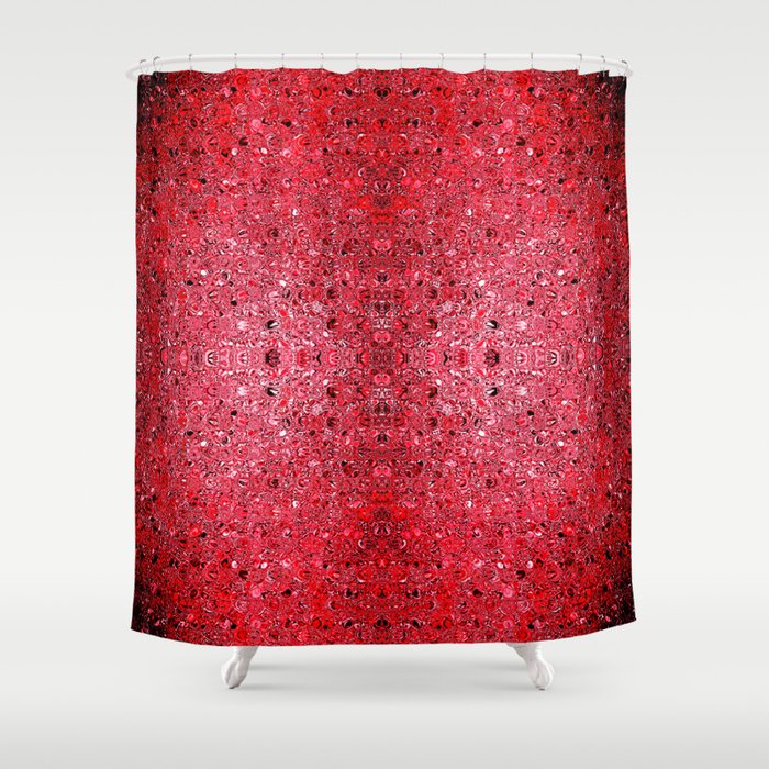 Deep red glass mosaic Shower Curtain by danadudesign ...