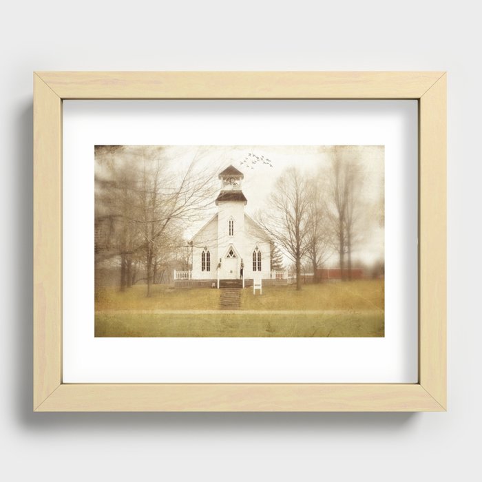 Country Church Recessed Framed Print