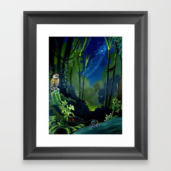 Silent Night in the New Zealand Forest Framed Art Print