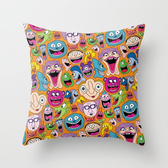 Creepy Smiles Pattern Throw Pillow