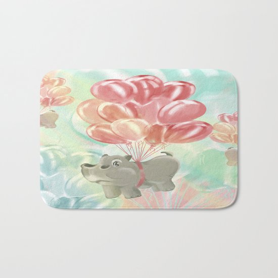 Flying hippos Bath Mat