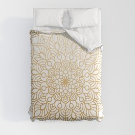 Beautiful White & Gold Mandala Pattern Comforter