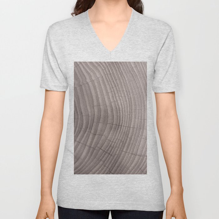 Brown wood V Neck T Shirt