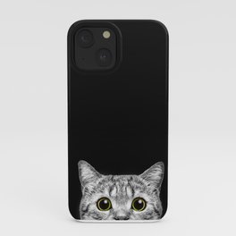 Curious Cat Peeking, Sneaky Kitty, Kitty Photography, Cat, Cats iPhone Case