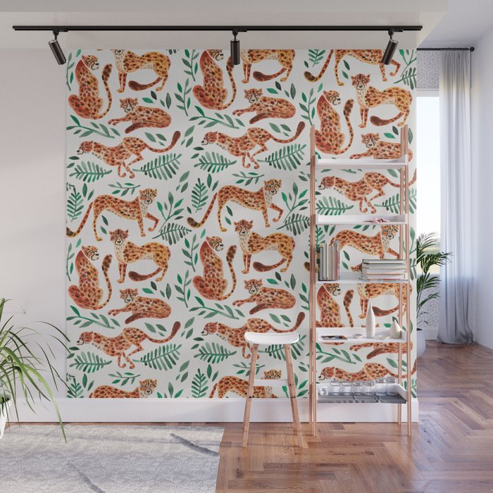 Cheetah Collection – Orange & Green Palette Wall Mural