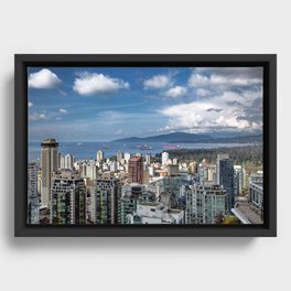 Aerial view at Downtown Vancouver Framed Canvas